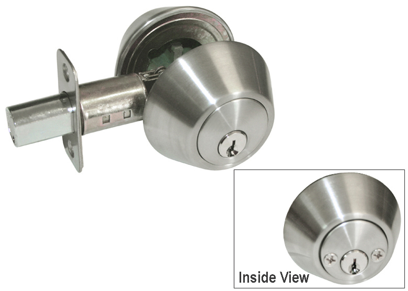 Entry Double Deadbolt Round Door Locks Knobs Brushed Satin Nickel Same Keys