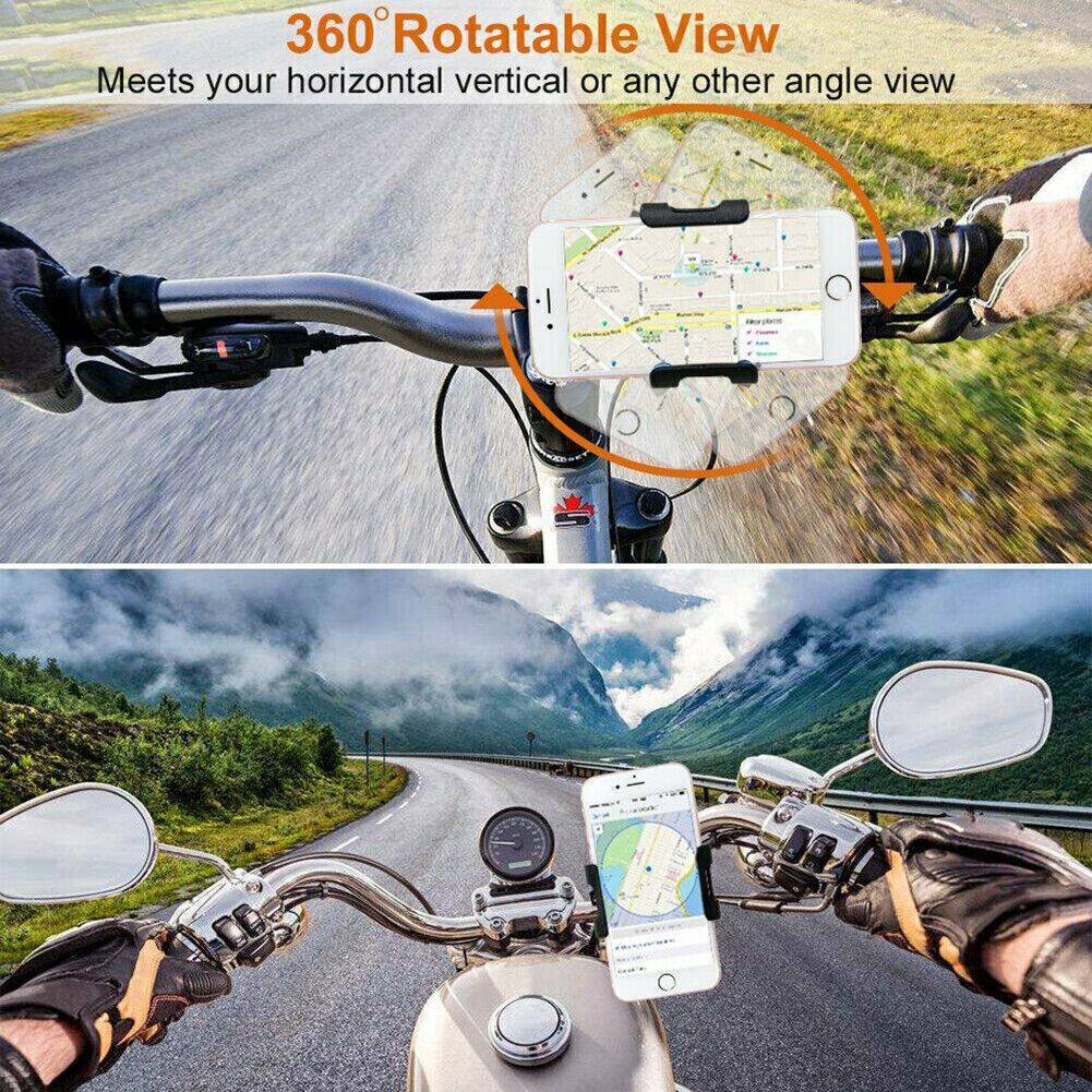 360° Aluminum Bike Motorcycle Stand Handlebar Mount Bicycle Cell Phone Holder