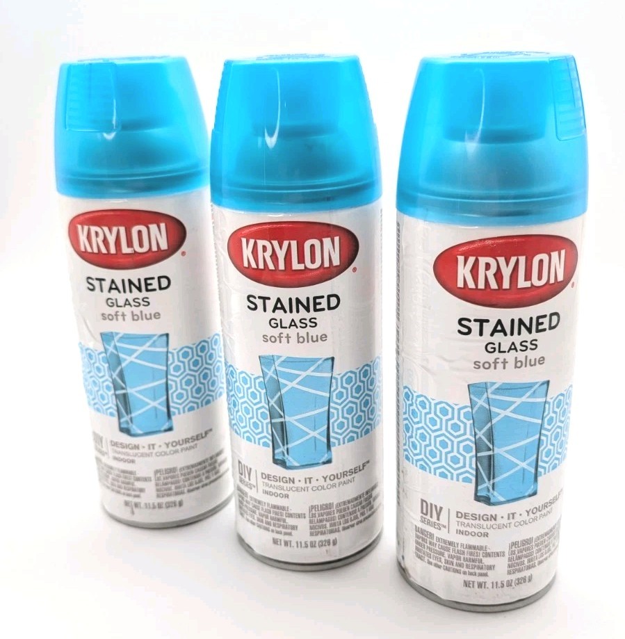 Krylon Stained Glass Spray Paint - 9029 Soft Blue 🔷 NEW 🔷 Quantity: 3 cans
