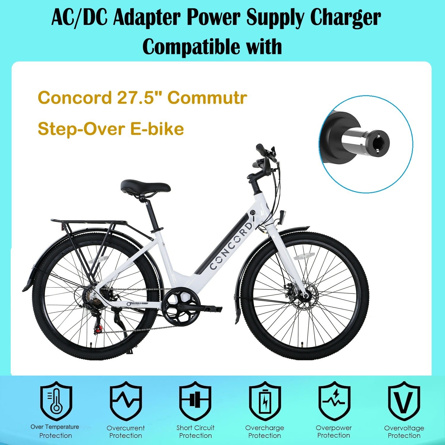 42V AC Adapter for Concord 27.5" Commutr Step-Over electric bike Battery Charger