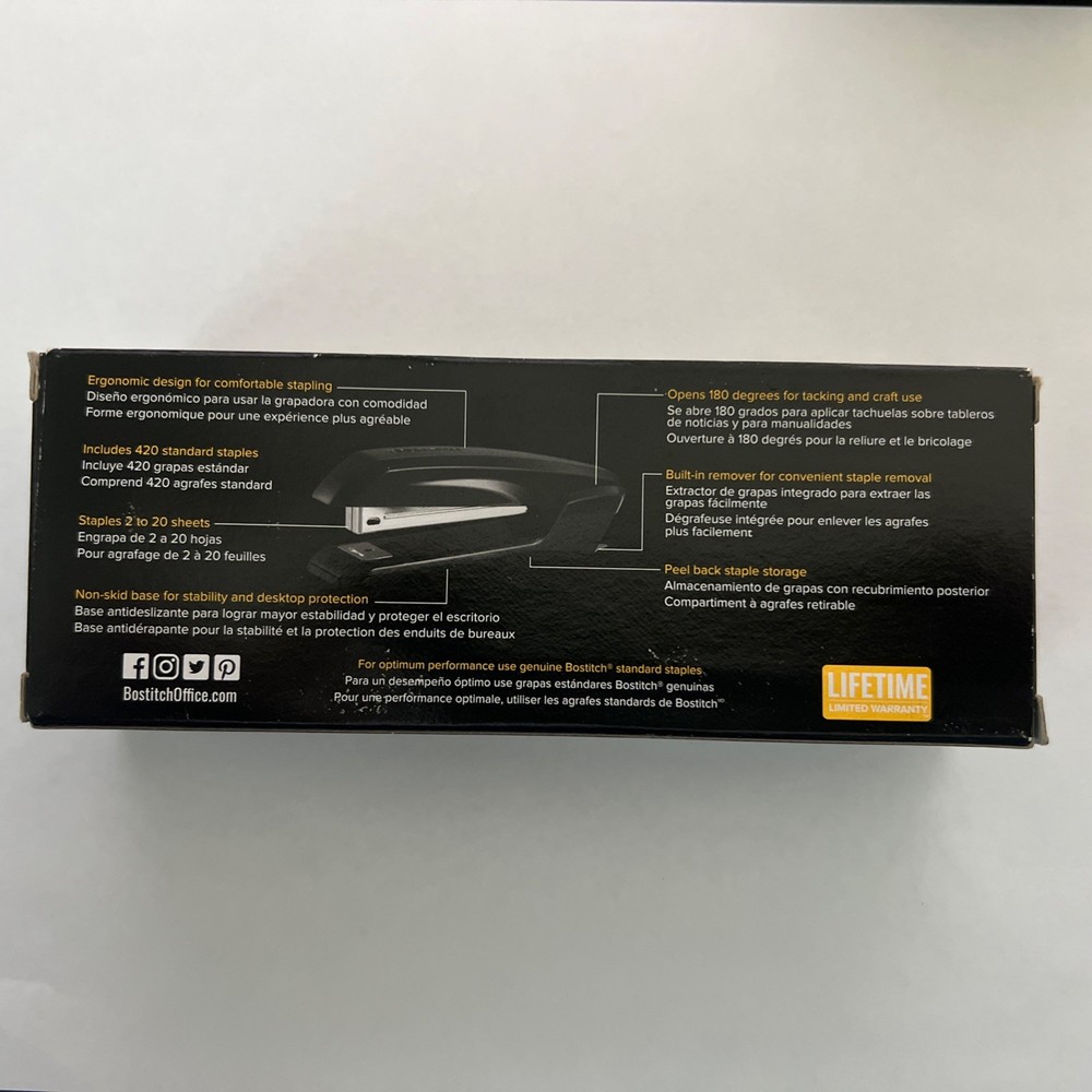 Bostitch Ascend Stapler, 20-Sheet Capacity, Black