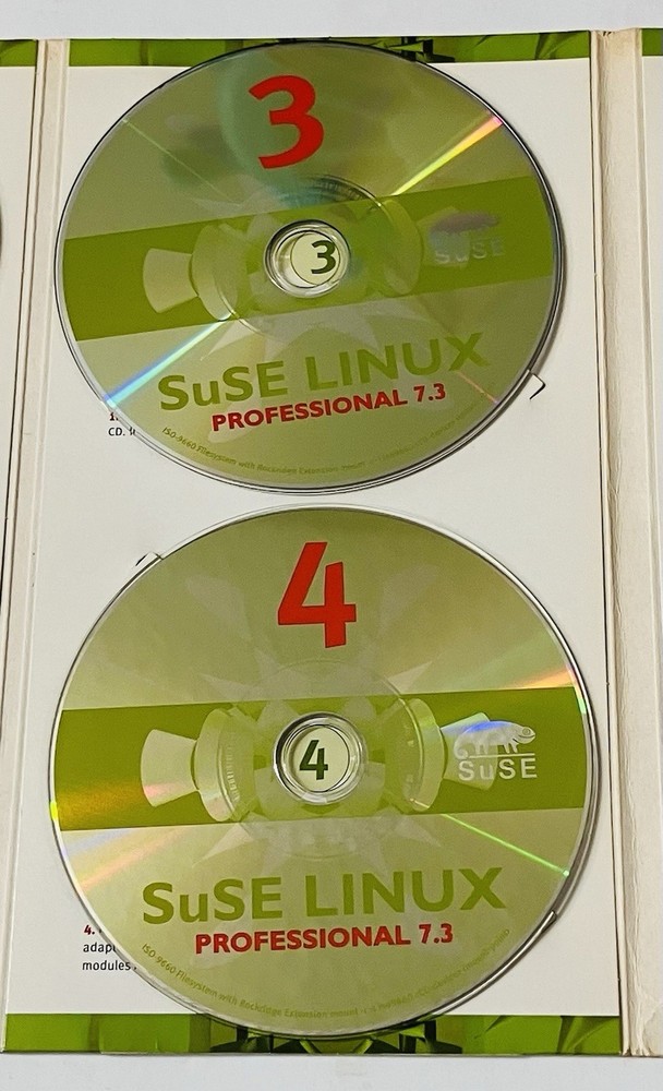 SuSE Linux Professional 7.3 Boxed Set (7-CD) Vintage Linux OS w/ Manual 2000s PC