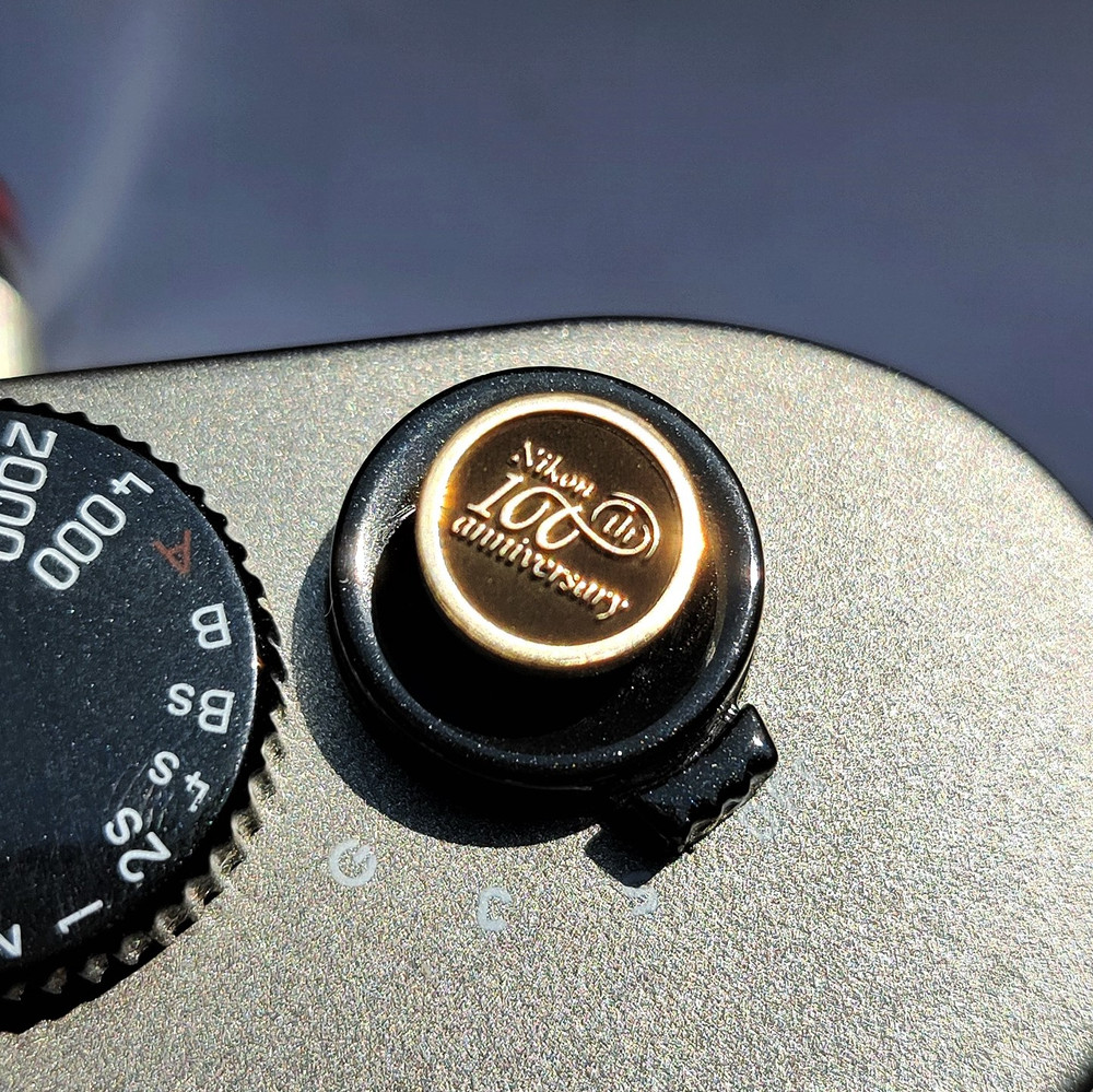 Nikon Camera Soft Release Button - 100 Anniversary gold strew shutter button