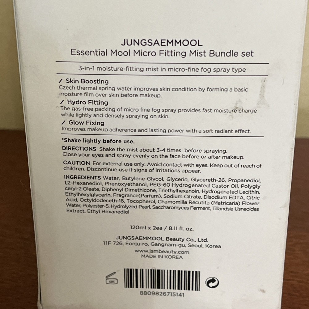 JUNG SAEM MOOL Micro Fitting Mist Makeup Fixer – 2 Pack 4oz Each | Hydrating Set