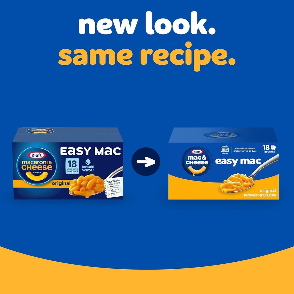 Kraft Easy Mac - 18 Count Microwave Mac & Cheese Dinner Packets for Quick Meals