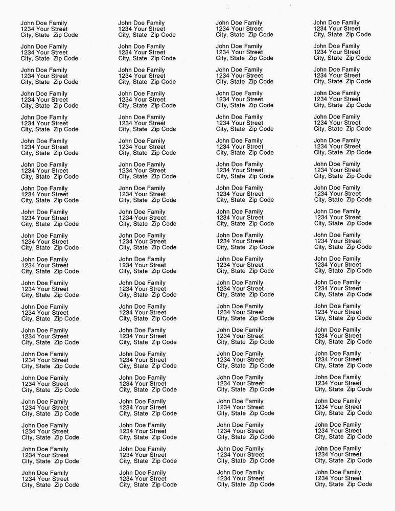 800 - Personalized/Printed Return Address Labels - 1/2 x 1 3/4