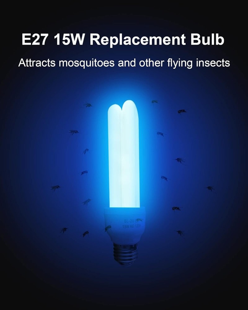 E27 15w U Type Replacement Bulb for 15w Bug Zapper, 2 Pack