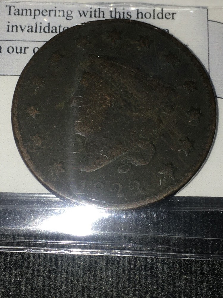 1822 USA, Liberty Head, Large One Cent.