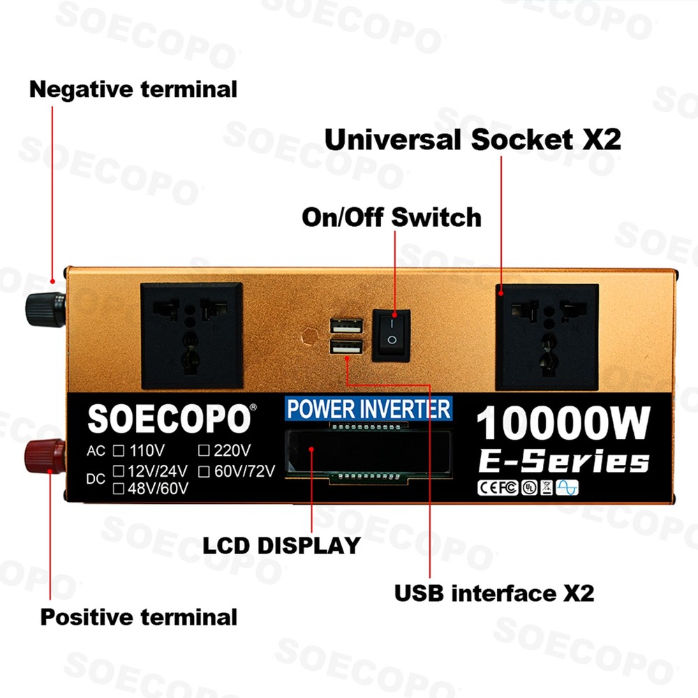 US 10000W Solar Kit | Includes Inverter, 2pcs 200W Solar Panels 100A Controller