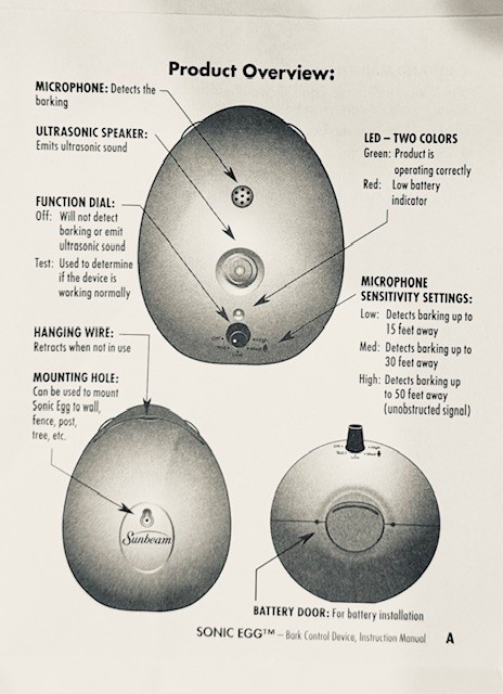 Sunbeam Sonic Egg - Ultra Sonic Bark Control