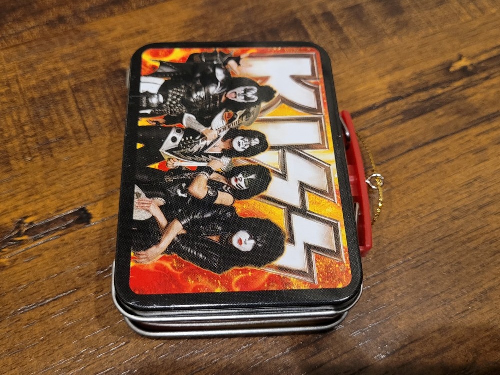 ~KISS Band Christmas Ornament Tin 4″ Metal Mini Tin Vintage Style Hard Rock~
