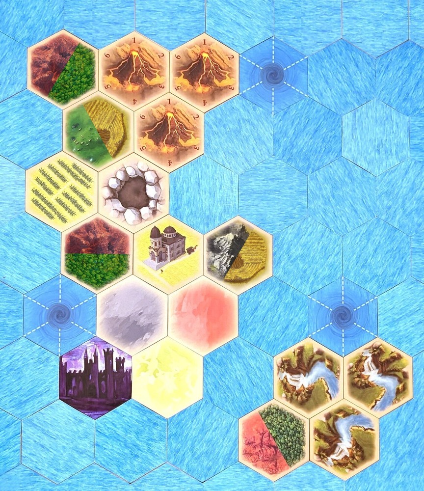 Split-Resource Hexes replacement piece compatible with Catan's Settlers of Catan