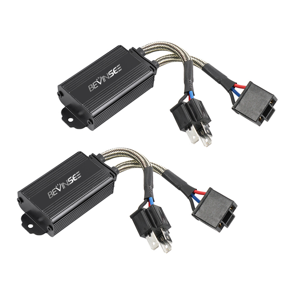 H4 9003 LED Headlight Canbus Decoder Anti Flicker Error Resistor Canceller Wires