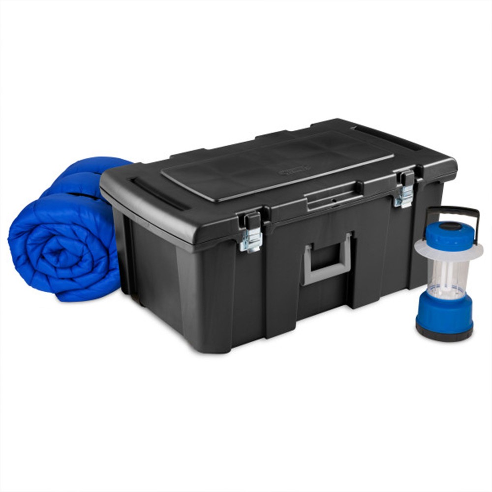 Sterilite Footlocker Stackable Storage Bin with Latching Lid with Wheels, 2 Pack