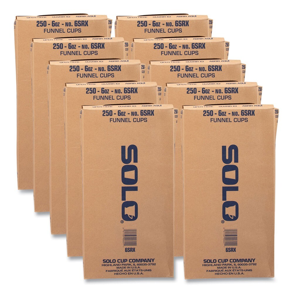 SOLO 6SRX 6 oz. Bare Eco-Forward Treated Paper Funnel Cups - WT (2500/CT) New