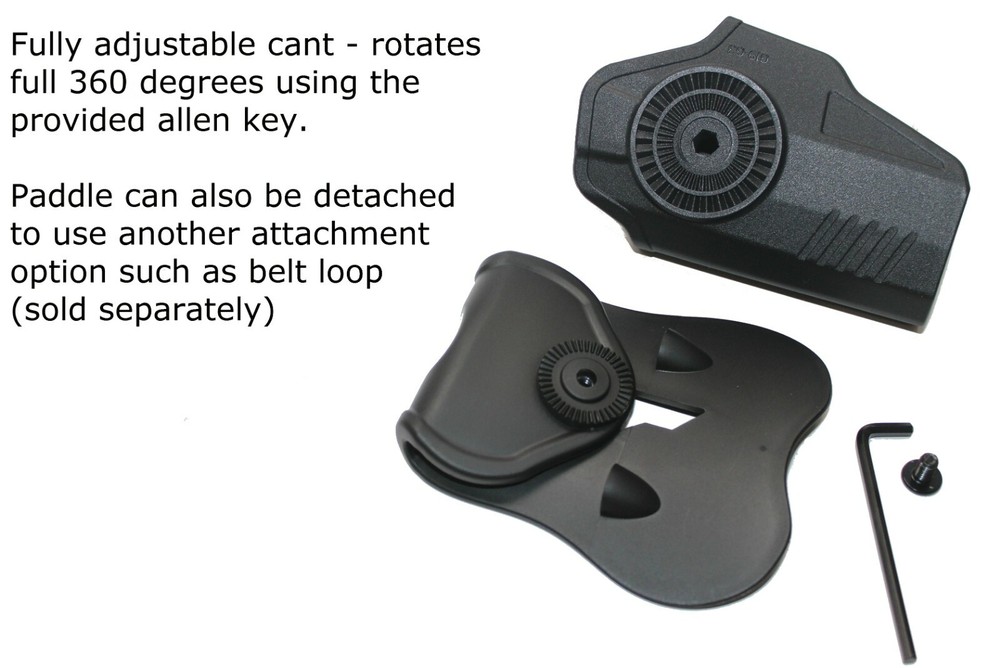 For Glock 26 27 Gen 1,2,3,4,5 Level 2 OWB Paddle Holster w Quick Release Button