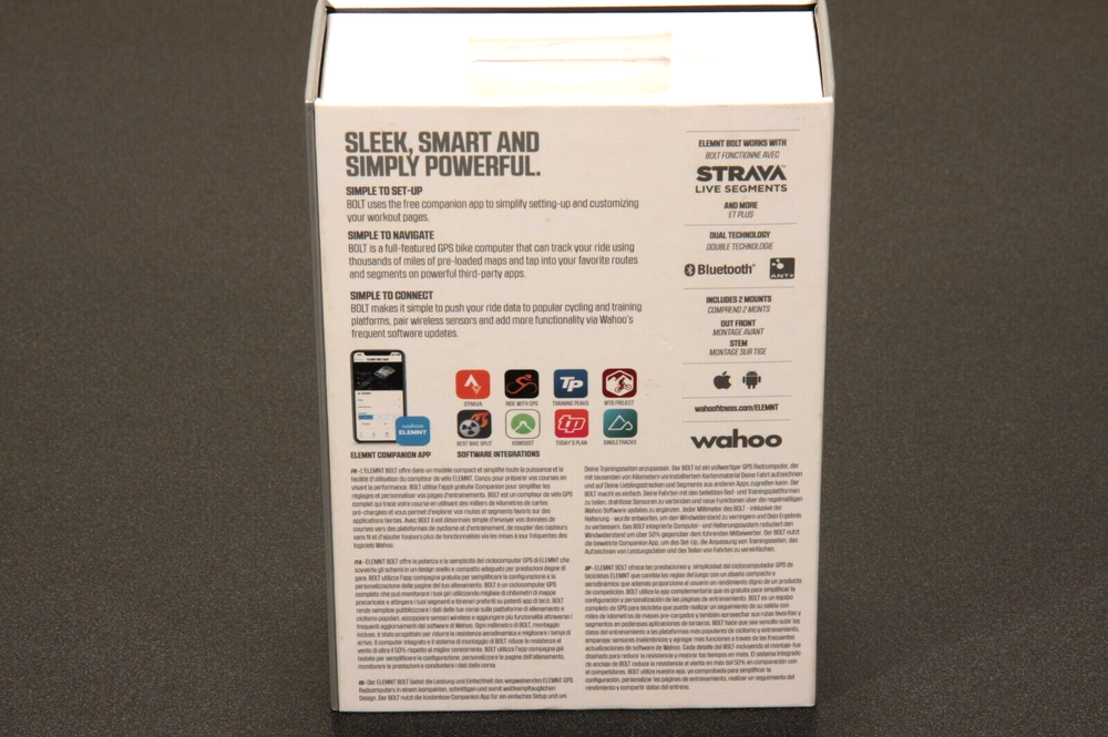Wahoo Elemnt Bolt Empty Box and Quick Start Guide ONLY, NO GPS INCLUDED