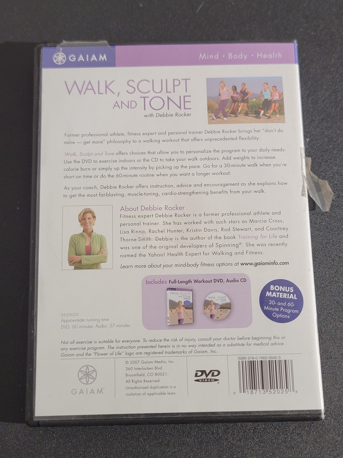 Gaiam Walk Sculpt Tone Debbie Rocker DVD CD Indoor Outdoor Workouts Fitness