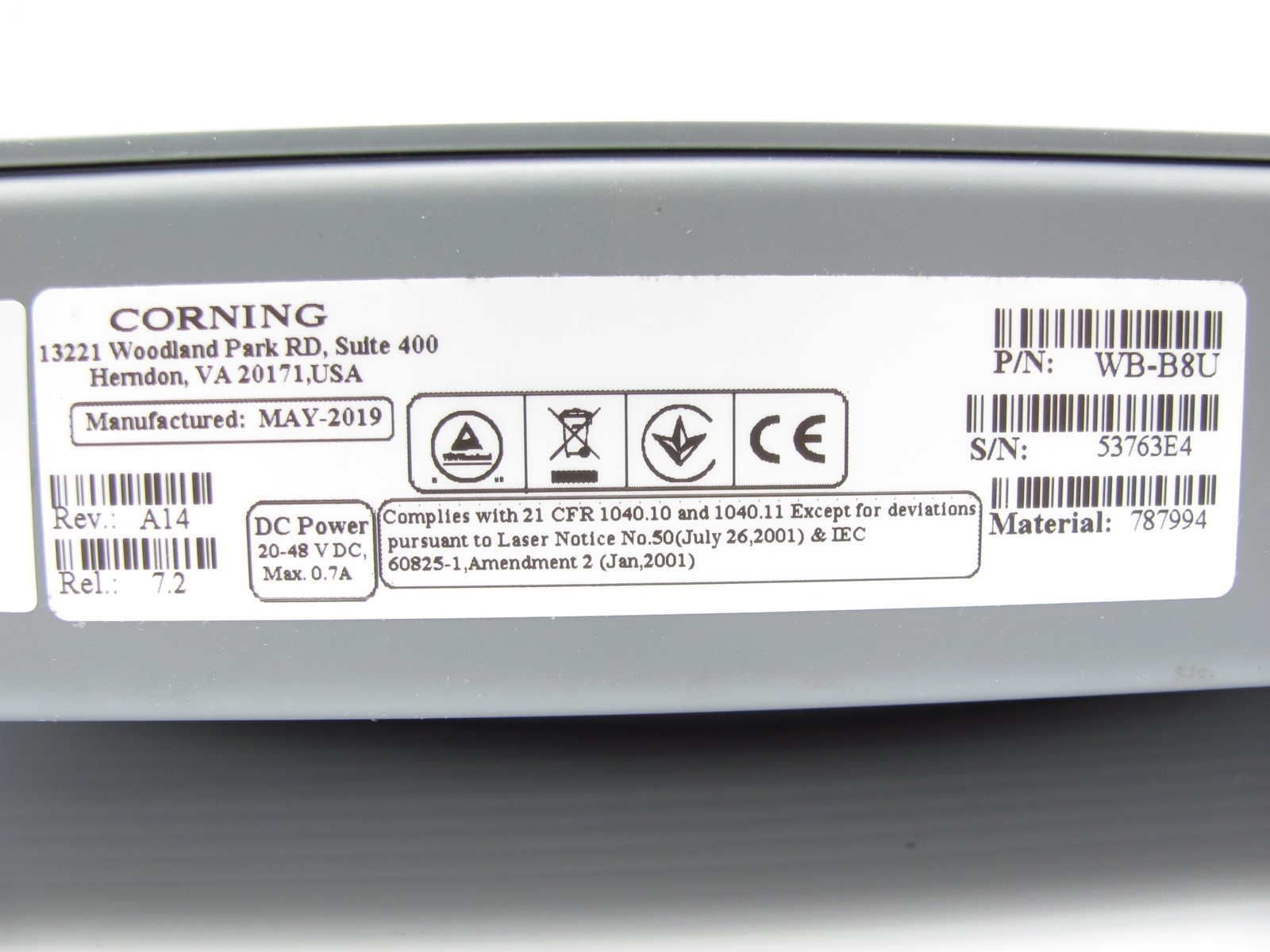 CORNING - WB-B8U - 8-PORT BASE UNIT MOBILE ACCESS - 8 x SC/APC optical - 1RF