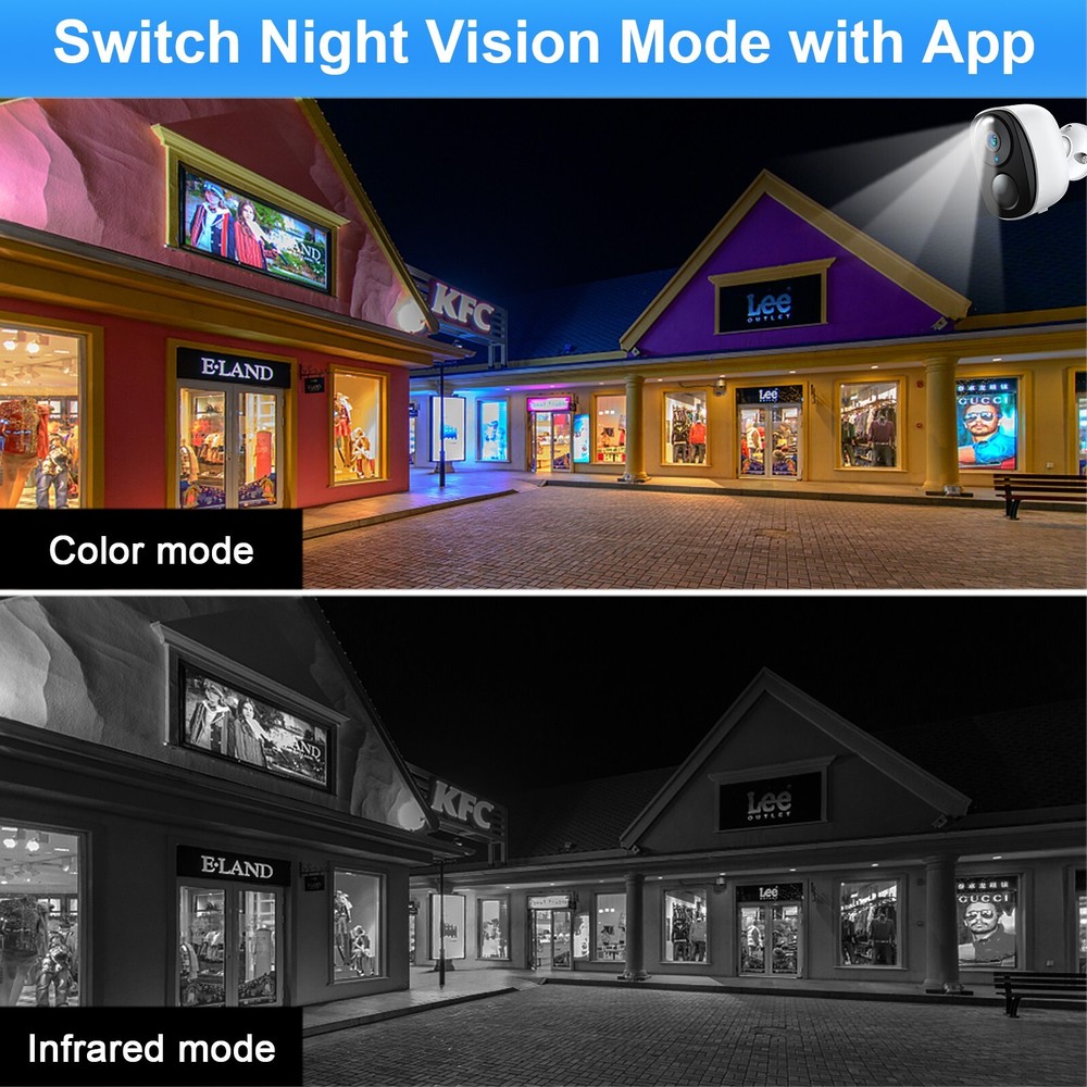 4MP Wireless Solar Battery Powered Camera Wifi Outdoor Security Camera System