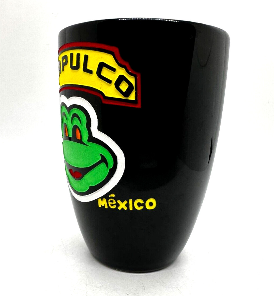 HTF Senor Frogs Acapulco Deep Etched & Painted Coffee Mug Cup