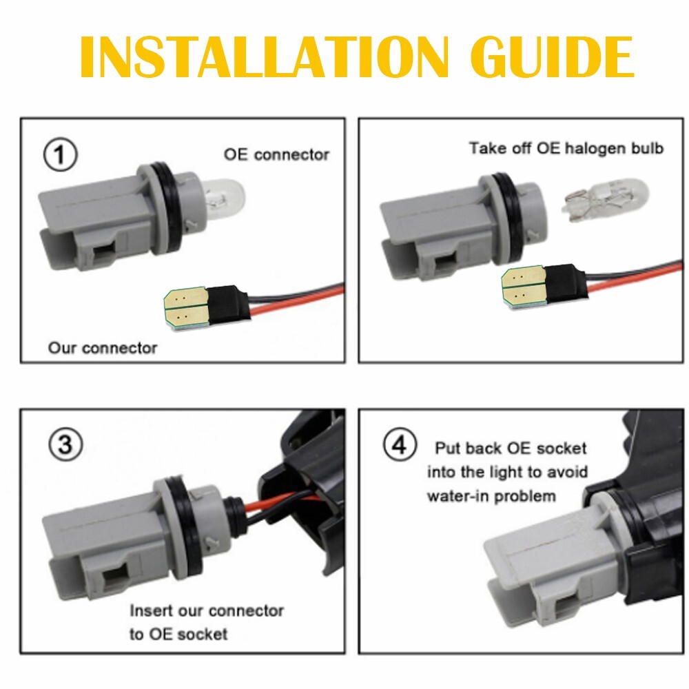 For 2010-2014 Ford Mustang Smoked Lens Front & Rear LED Side Marker Lights 4PCS