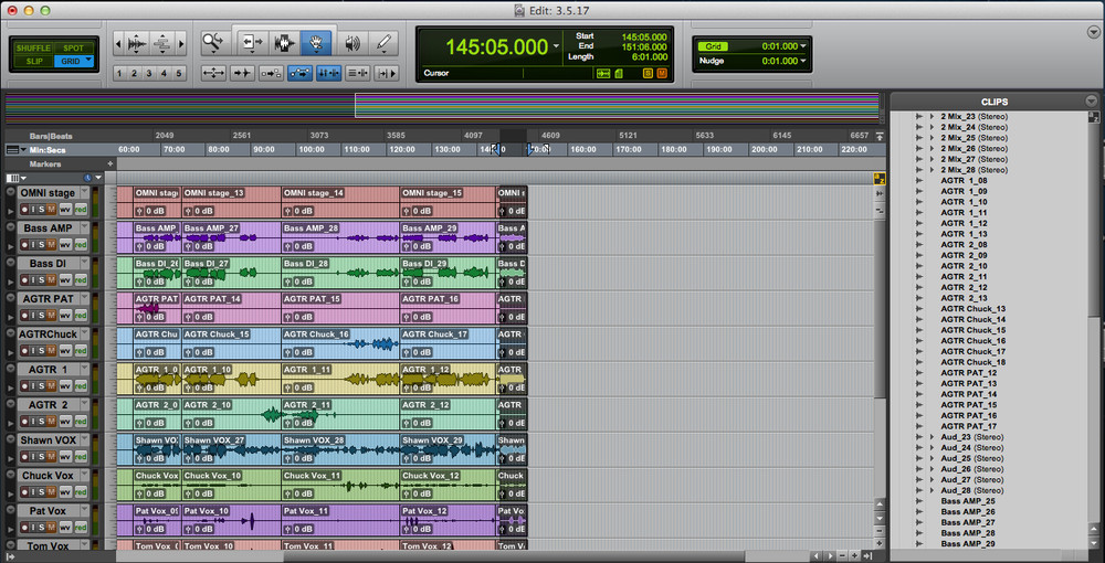 Protools 10, Apogee 192 AD & Big Ben Clock, TC Electronic Powercore 4, Mac
