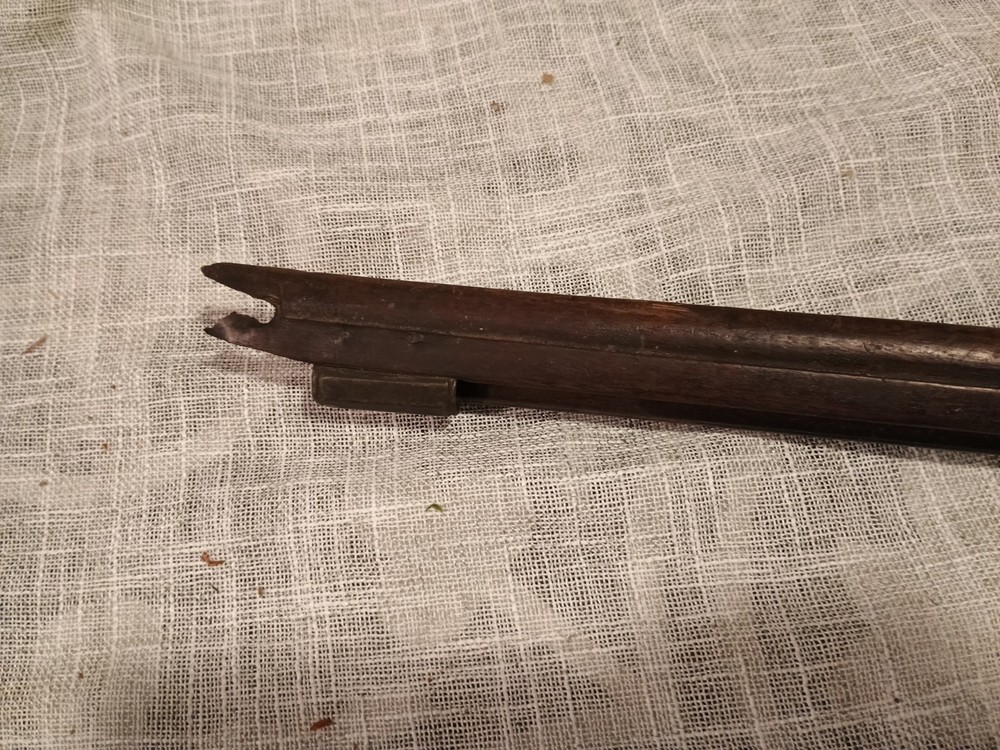 Early Wood Patch Box Rifle Stock Unknown Model Or Maker Rare Hardware Patch Box
