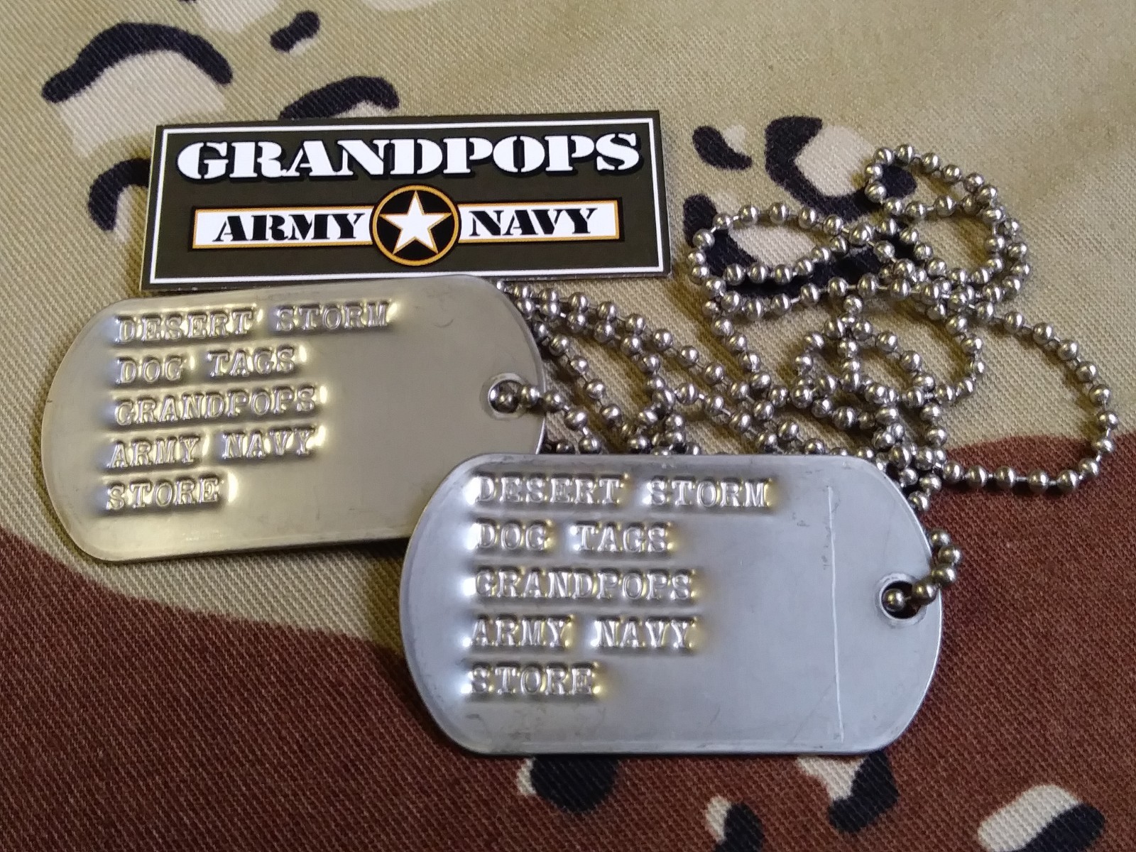 DESERT STORM U.S. MILITARY DOG TAGS CUSTOMIZED