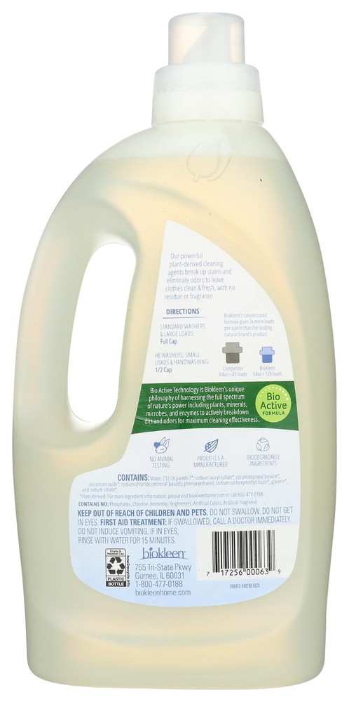Laundry Liquid, Free & Clear, 64 oz