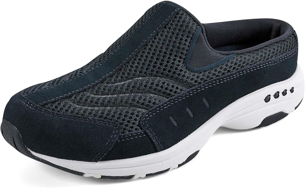 Easy Spirit Women's Traveltime slip-on Mule Walking Sneakers, Navy, Choose Size