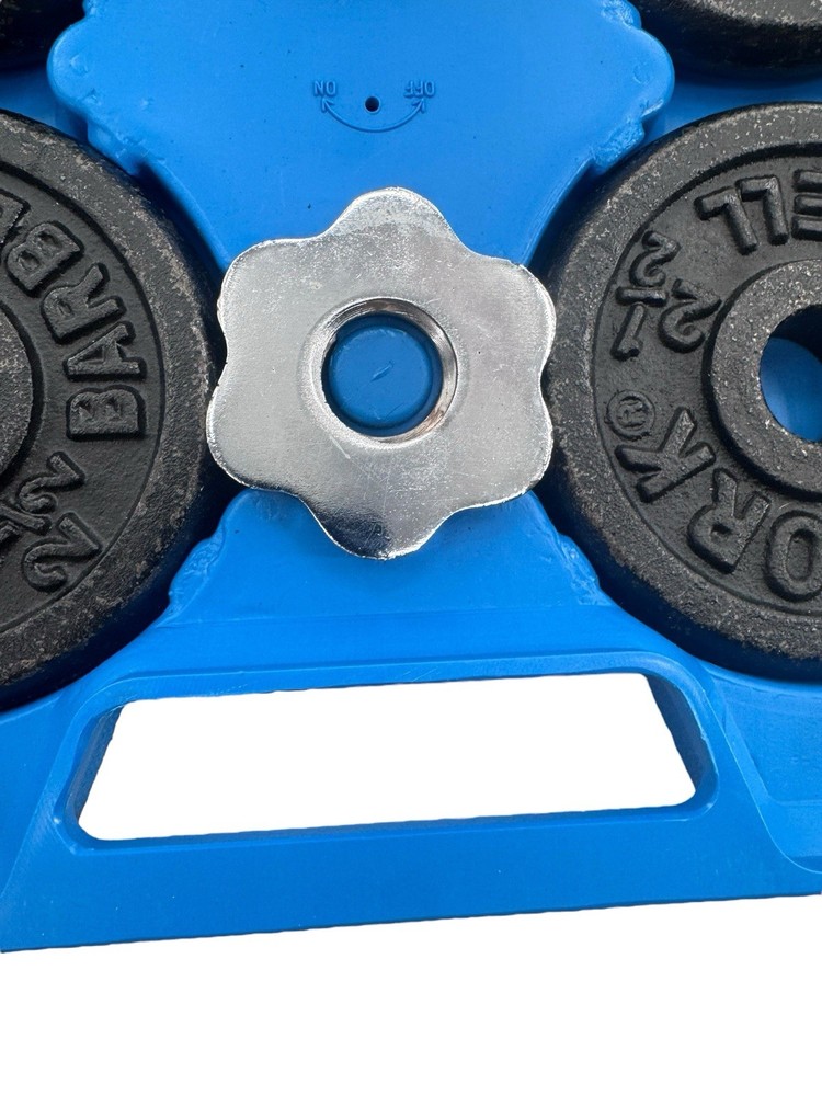 York 40 Pound Lbs Adjustable Dumbell Plate Weights Set Barbell w/Case Read