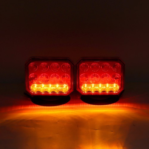 2X Wireless Trailer Lights Magnetic LED Tow Light Turn Signal Brake Reverse Stop