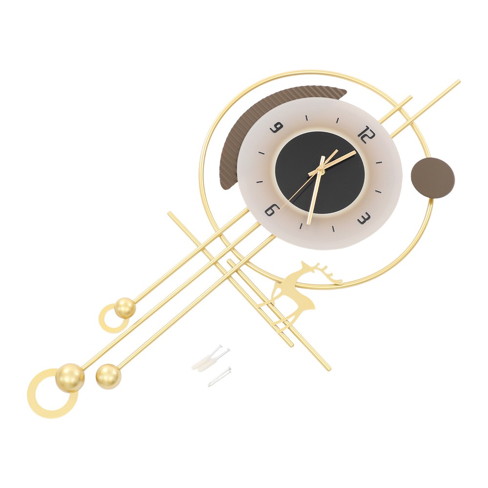 Modern Wall Clock, LED Lighting Wall Clock, Large Gold Decorative Wall Clock