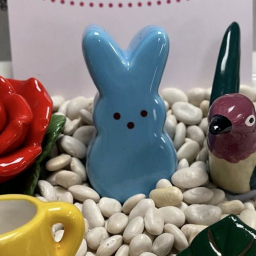 Nora Fleming Mini BLUE PEEP Easter Bunny Rabbit A273 Ceramic Platter Charm rare
