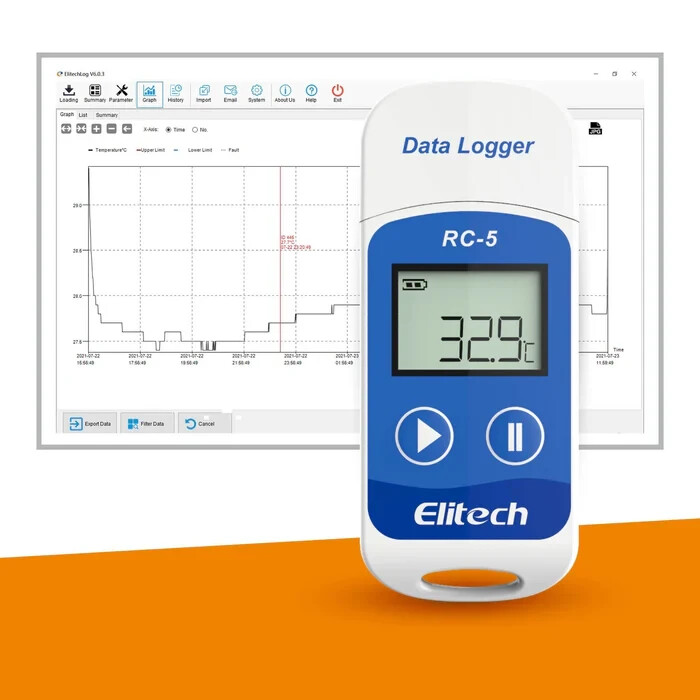 Elitech RC-5 USB Reusable Temperature Data logger Temp Recorder Quick PDF Report