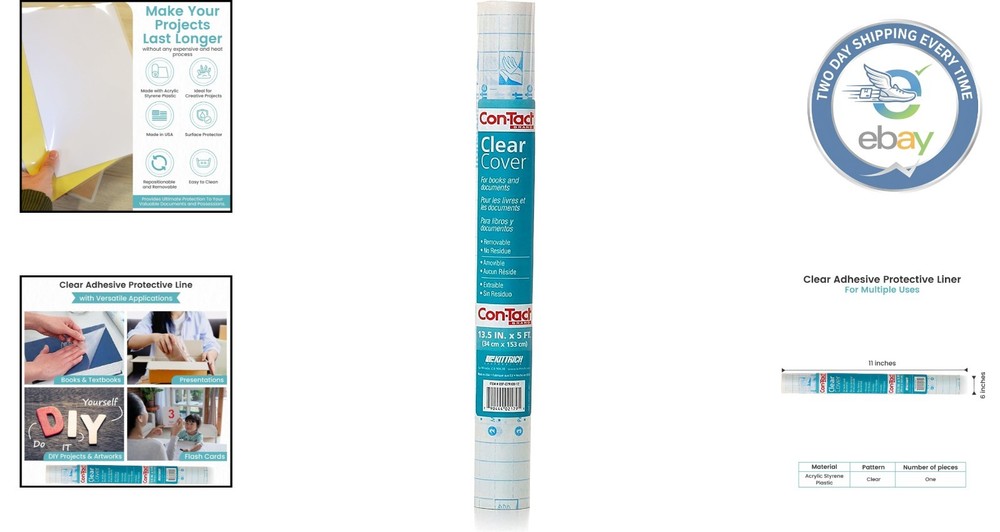 Versatile Self-Adhesive Book Cover Protective Liner – 60'' Long Roll