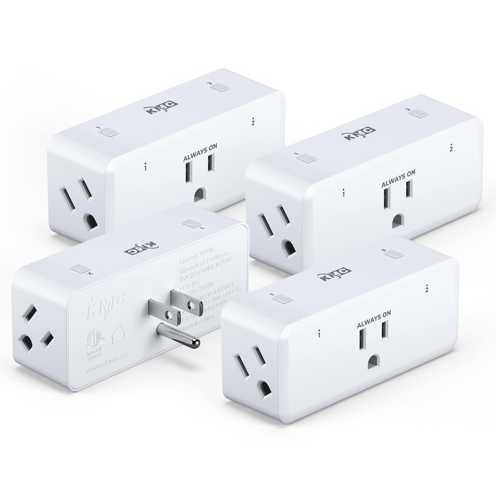 4-Pack Smart Plug, 3-Outlet Extender, WiFi Compatible with Google & Alexa