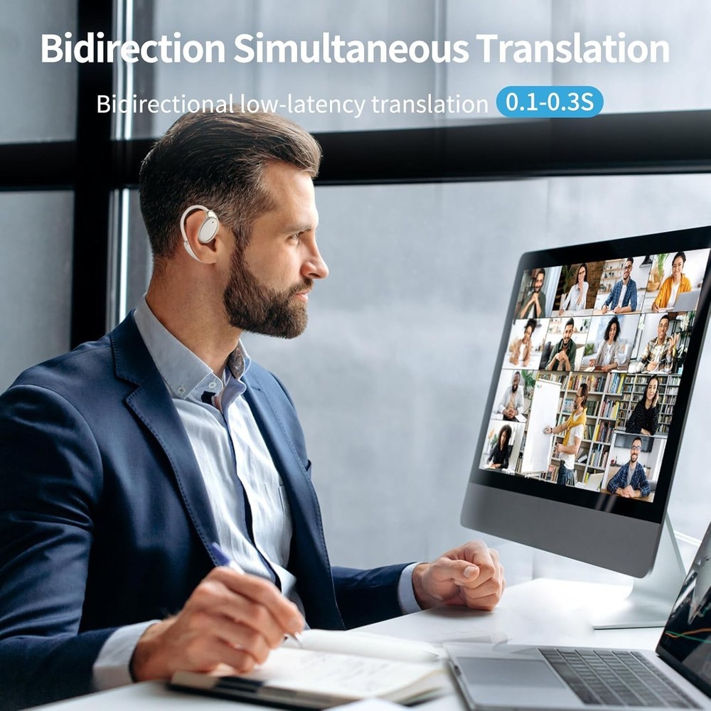 Language Translator Earbuds, Two Way Real time Translation Device in 150 Lang...