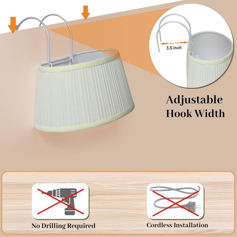Bed Reading Light Headboard Reading Light with Adjustable Hook, Dimmable Book