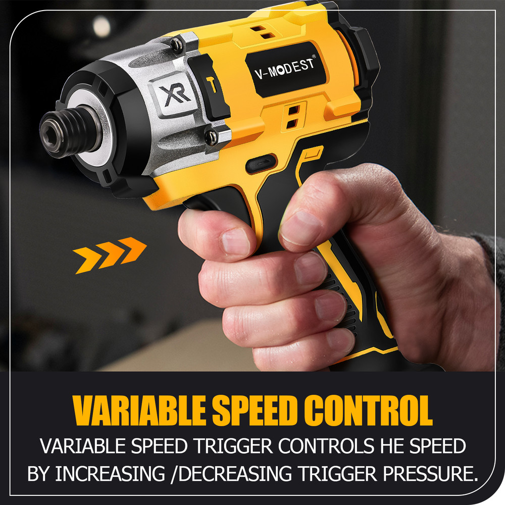 Brushless 1/4" Hex Compact Cordless Impact Driver For Dewalt 20V Max Battery