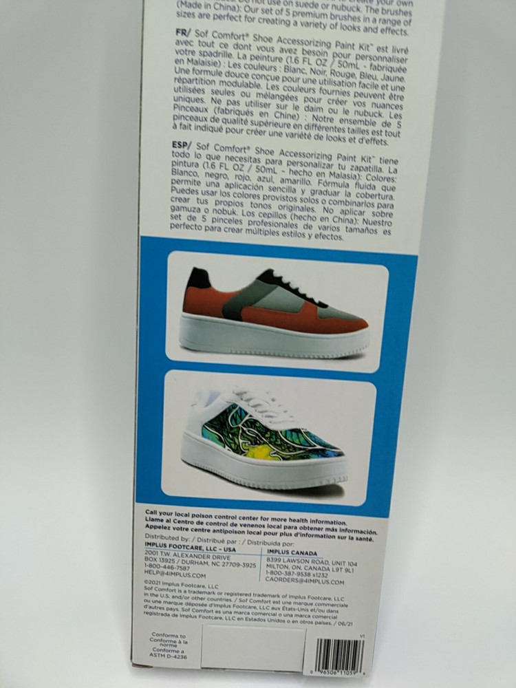 SOFCOMFORT Shoe Accessorizing Paint Kit, 5 Colors , 5 Brushes , Multicolor