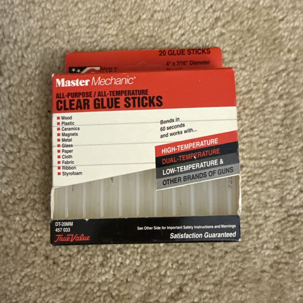 Master Mechanic All Purpose All Temperature Clear Glue Sticks 20 Count