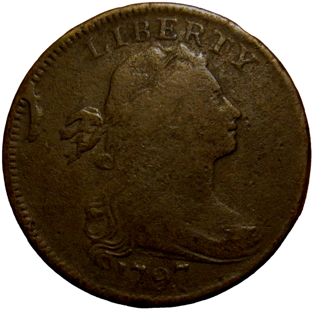 1797 DRAPED BUST LARGE CENT, S-131, FINE ~ DATE & LETTERING STRONG & COMPLETE