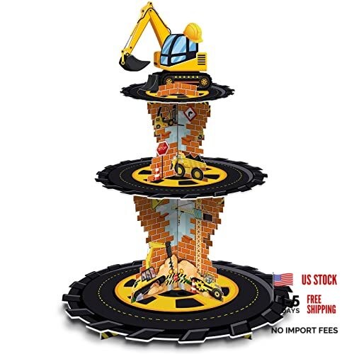 Construction Birthday Decorations 3 Tier Construction Theme Cupcake Stand