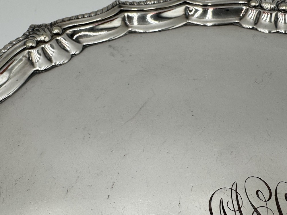 Antique English Silver Plate Salver Tray