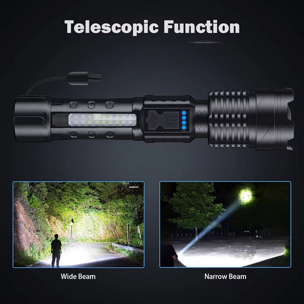 2 x 990000000Lumen Super Bright LED Flashlight Tactical Rechargeable Work Lights