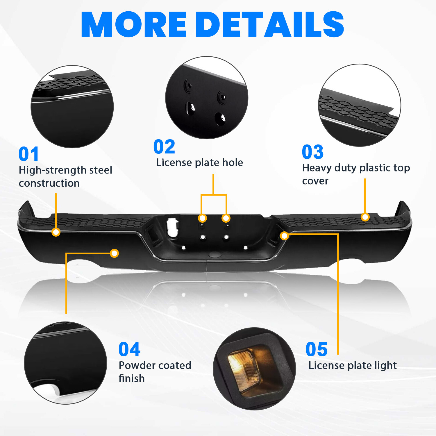 Painted To Match - Rear Step Bumper Assembly for 2009-2018 Dodge RAM 1500