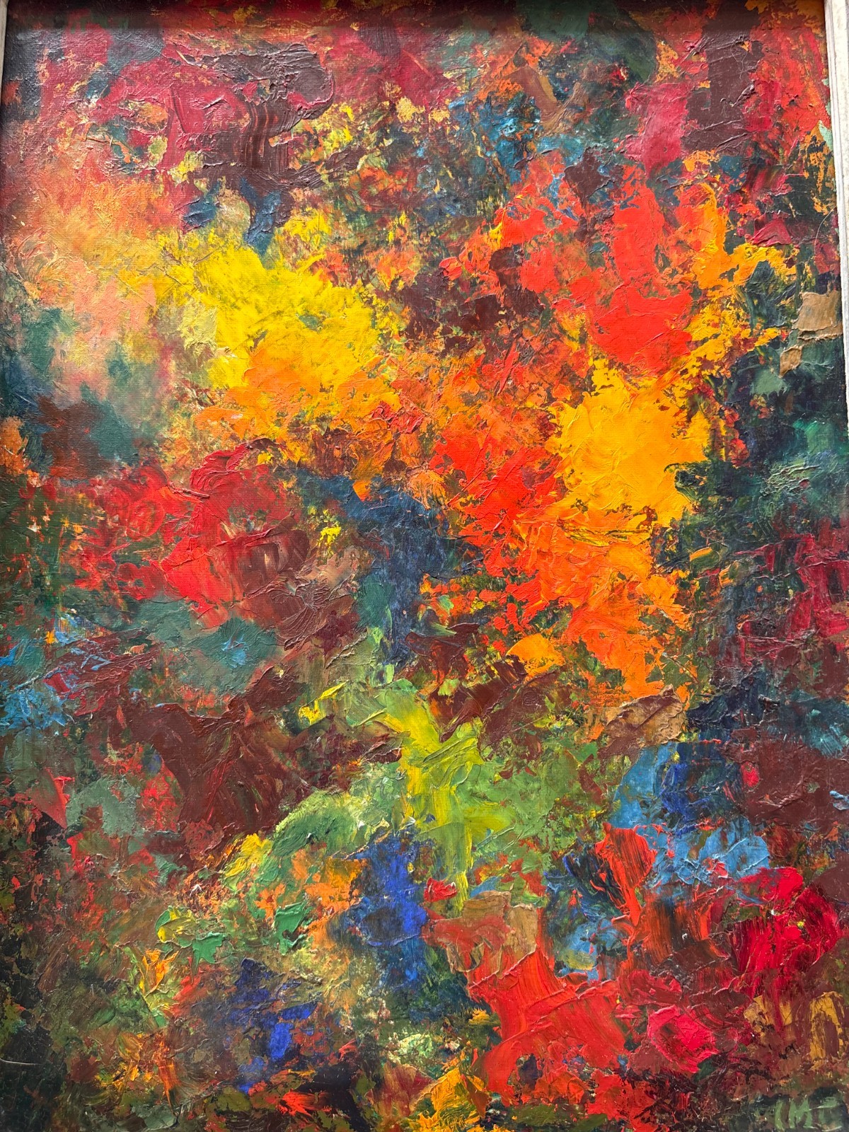 Impasto Oil Painting Ida Mindel Cohen “Boutonniere” Signed Abstract Floral MCM