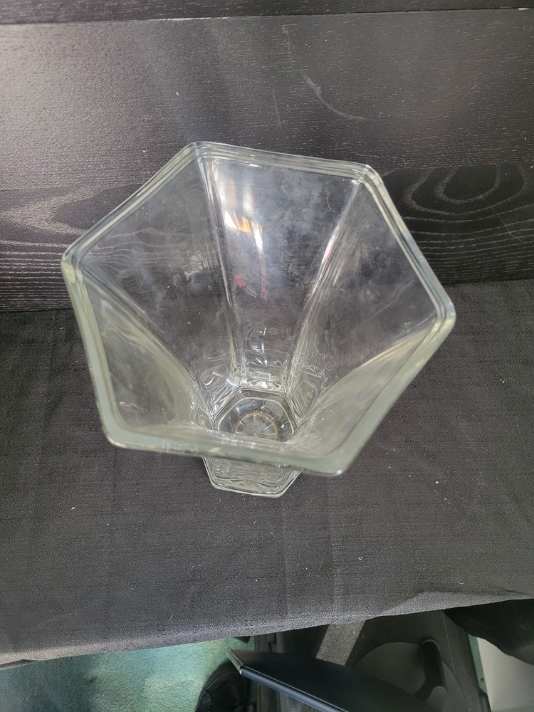 Hoosier Hexagon Glass Vase Clear